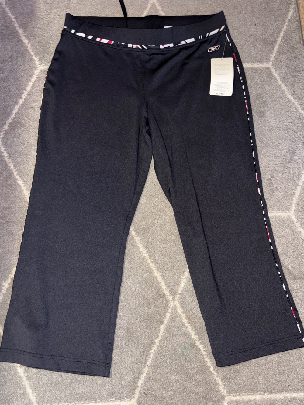 Reebok Black Kids Jogger Pants with Red & White Side Accents